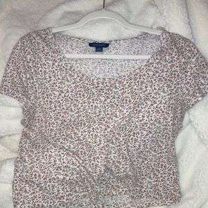 American eagle flower crop top, Size large, used